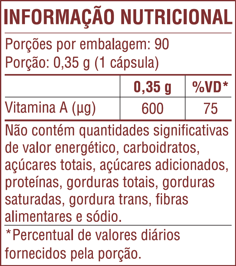 INFORMAÇÃO NUTRICIONAL